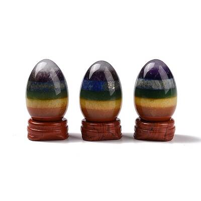 1Pc Chakra Natural Gemstone Egg Shape Display Decorations