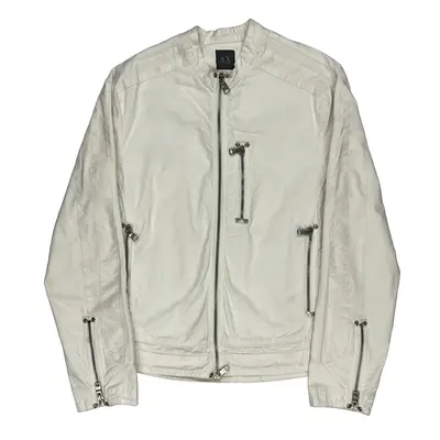 Armani Exchange Jacket - Medium Cream Cotton Blend