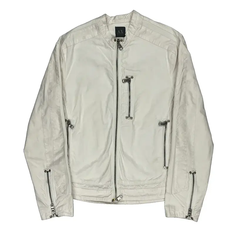Armani Exchange Jacket - Medium Cream Cotton Blend
