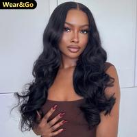 OQHAIR Body Wave Pre Bleached Pre Plucked 7x5 Wear Go Glueless Wig 180% Density Pre Cut HD Lace Frontal Wig With Natural Hair...
