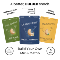 Crackshew 3 Pack | Avocado Oil Roasted | Build Your Own Cashew 3 Pack | Snack Flavor Pineapple Chilli