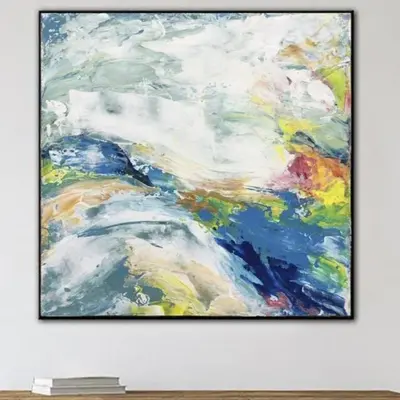 Original White Painting Abstract Blue Painting Abstract Painting On Canvas Abstract Textured Wall Art Modern Painting For Liv...