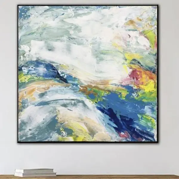 Original White Painting Abstract Blue Painting Abstract Painting On Canvas Abstract Textured Wall Art Modern Painting For Liv...