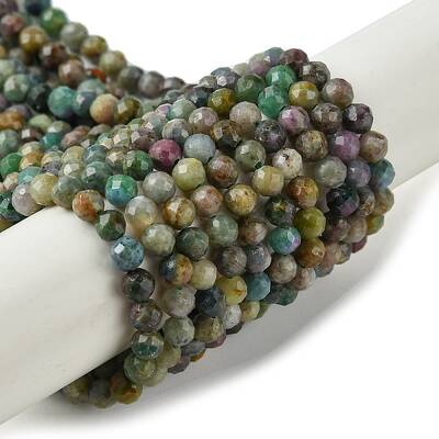 Natural Red Corundum/Ruby and Sapphire Beads Strands