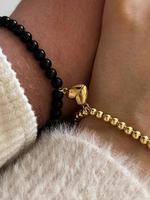 Half Heart Magnetic Beaded Couple Matching Bracelet, 2pcs/set Simple Casual Beaded Bracelet for Women and Girl, Fashion Acces...