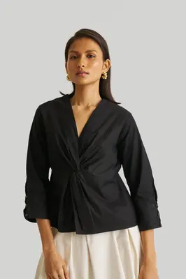 Front Twist Top in Black | Color: Black | Size: L