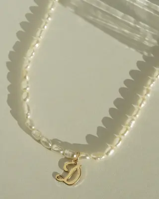 Quincy Initial Necklace | Metal Color: Gold | Style: D