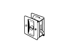 Don-Jo Pocket Door Lock Field Reversable, 2-1/2 Width, 2-3/4 Height, Brass, Privacy, Adjustable For Thickness, Flat, Matte ...