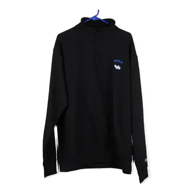 Champion 1/4 Zip - XL Black Cotton Blend