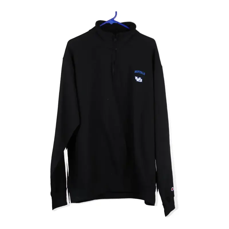 Champion 1/4 Zip - XL Black Cotton Blend