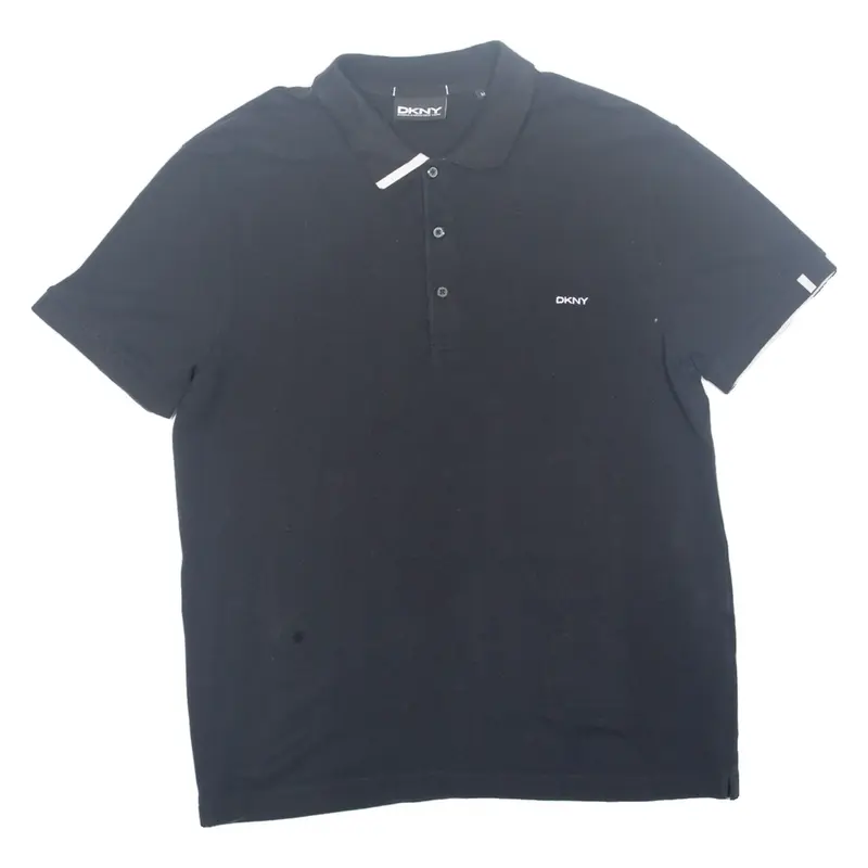DKNY Mens Polo Shirt Black M