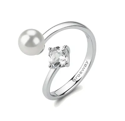 Brosway Infinite White Fancy Silver Open Ring FIW147 - Circuit: 58mm