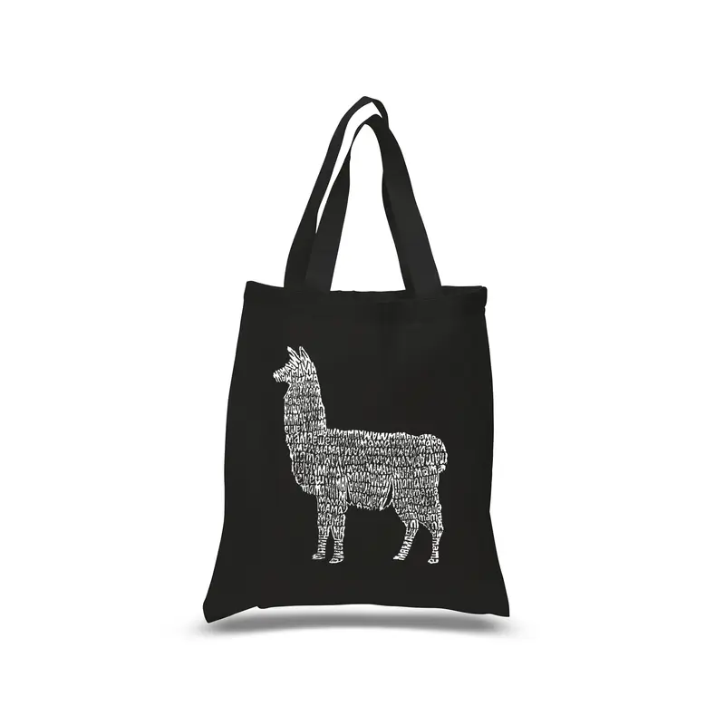 Llama Mama - Small Word Art Tote Bag - Navy - SMALL