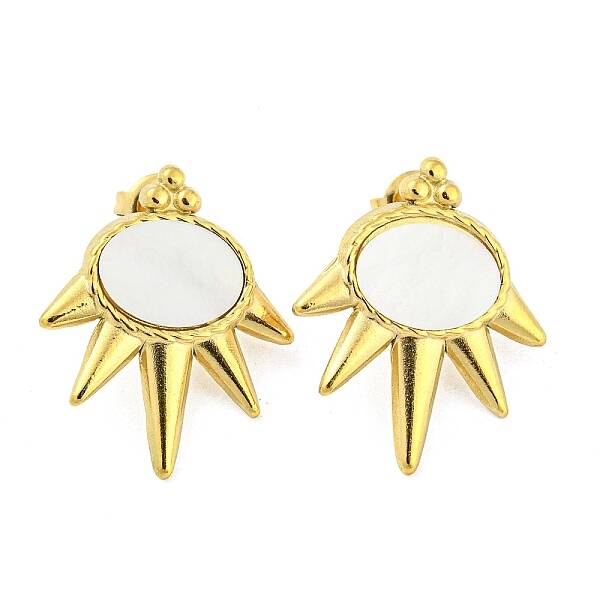304 Stainless Steel Sun Stud Earrings