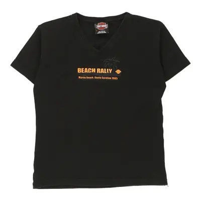Myrtle Beach South Carolina 2003 Harley Davidson T-Shirt - Medium Black Cotton