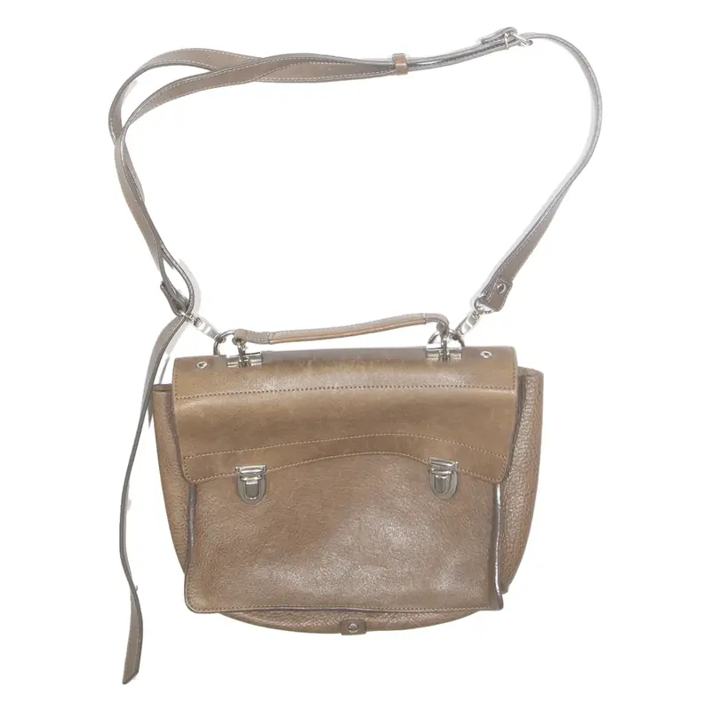 VOLKER LANG Womens Shoulder Bag Brown Leather