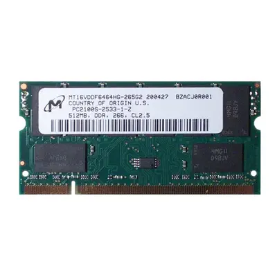 Micron MT16VDDF6464HG-265G2 | 512MB DDR-266MHz PC-2100 Non-ECC Unbuffered SODIMM CL2.5 2Rx8 2.5V 200-Pin Memory Module