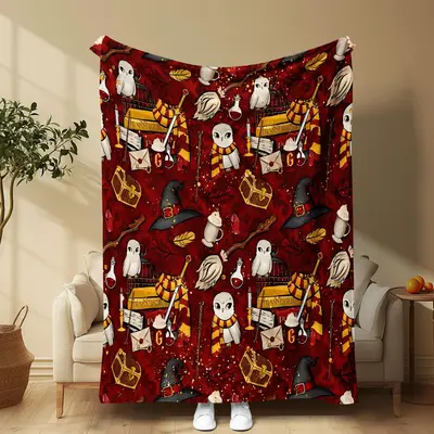 Magic World Pattern Blanket, 1 Count Soft Comfortable Throw Blanket, Cool Bedroom Bedding Blankets, Warm Napping Blanket for ...