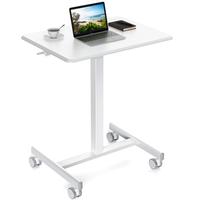 Small Mobile Rolling Standing Desk - Overbed Table, Teacher Podium with Wheels, Adjustable Work Table, Rolling Desk Laptop Co...