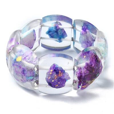 Dyed Natural Dolomite & Synthetic Opal Stretch Bracelets