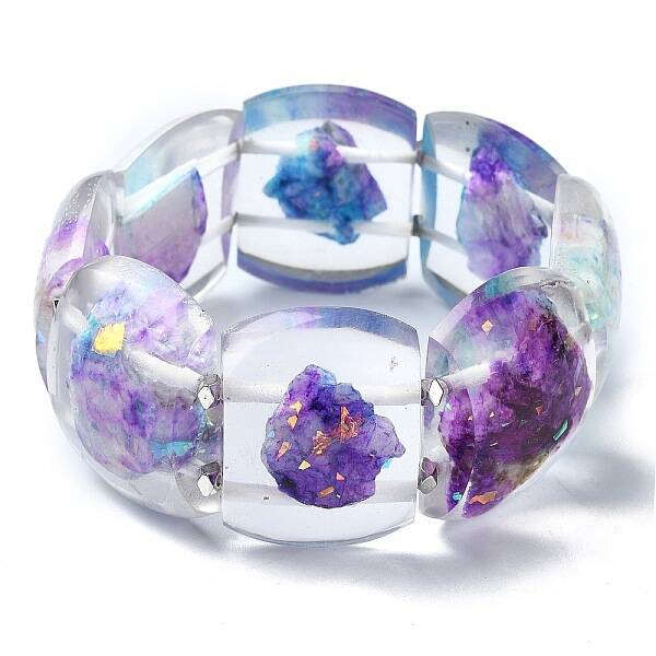 Dyed Natural Dolomite & Synthetic Opal Stretch Bracelets