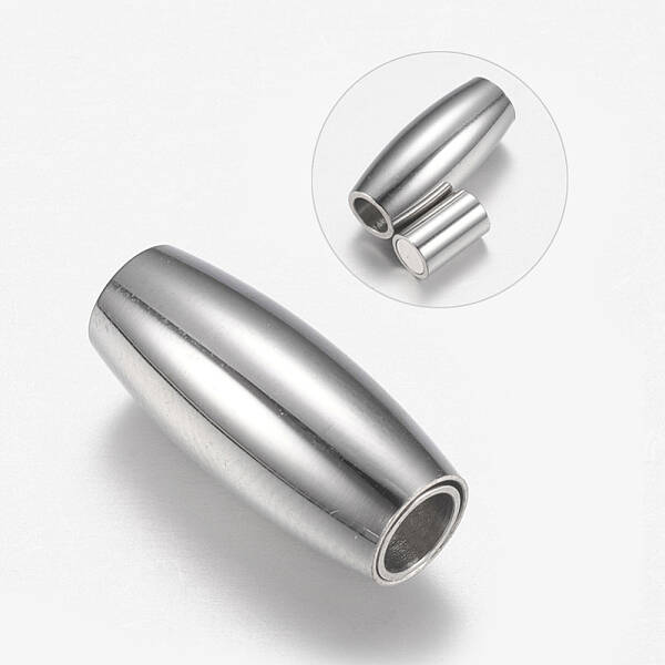Tarnish Resistant 304 Stainless Steel Magnetic Clasps with Glue-in Ends