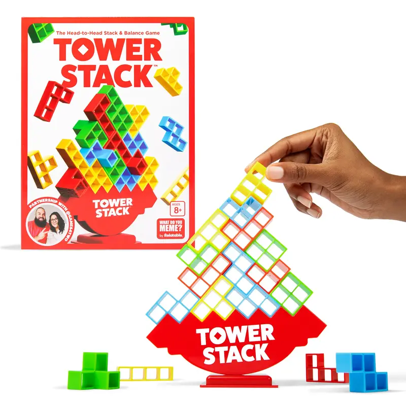 Tower Stack - 2 Player Stacking Game for Kids Teens & Adults | TikTok-Famous Building Block Set | Ready Set Stack Game Night ...