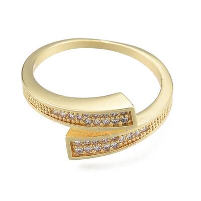 Clear Cubic Zirconia Open Cuff Ring