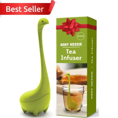 OTOTO Baby Nessie Loose Leaf Tea Infuser - Dinosaur Tea Infuser Strainer, Cute Lake Monster Silicone Tea Infuser for Loose Le...