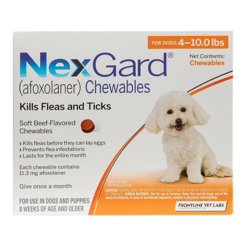 Nexgard Chewables For Small Dogs 4-10lbs (Orange) 11mg 3 Chews