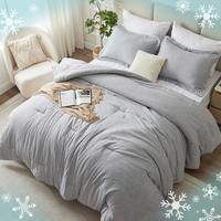 【Summer Pick】CozyLux  Comforter Set - 3 Pieces Light Grey Soft Luxury Cationic Dyeing  Comforter for All Season,Breathabl...