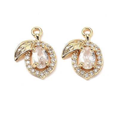 Brass Micro Pave Clear Cubic Zirconia Pendants
