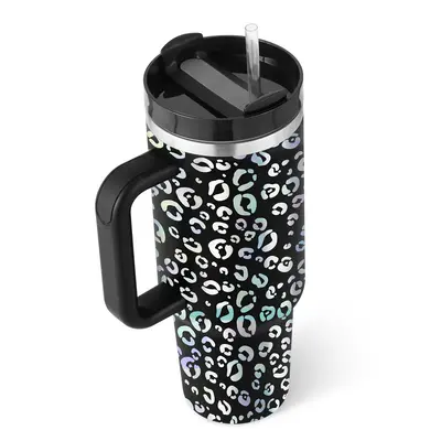 40 Oz Tumbler With Handle Straw Insulated, Stainless Steel Spill Proof Vacuum Coffee Cup Tumbler With Lid Tapered Mug Gifts F...