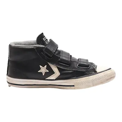 CONVERSE High Top Trainers Black Leather Boys UK 4