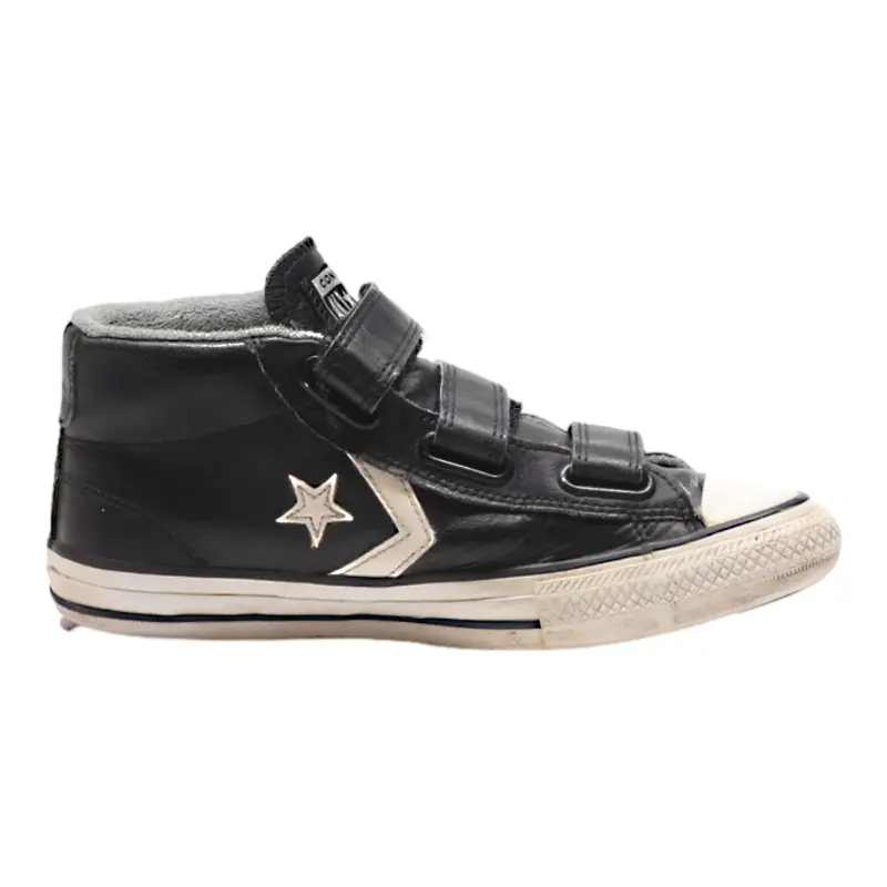 CONVERSE High Top Trainers Black Leather Boys UK 4