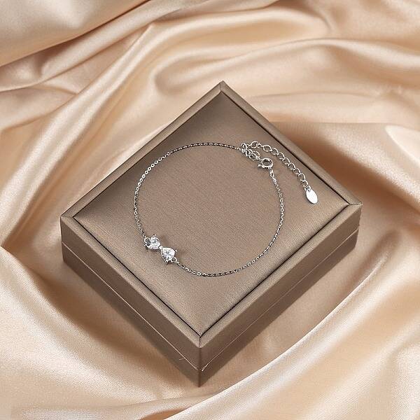925 Sterling Silver Bowknot Link Bracelets