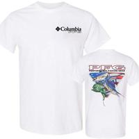 Columbia PFG Shirt - Performance Fishing Gear Featuring Bold American Flag and Fish Graphics T-Shirt, Soft Fabric Short Sleev...
