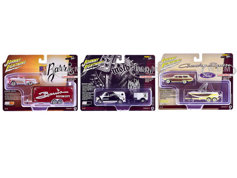 Tow & Go 2026 Release 2 Set of 3 pieces 1/64 Diecast Model Cars by Johnny Lightning