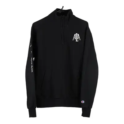 Champion 1/4 Zip - Medium Black Cotton Blend