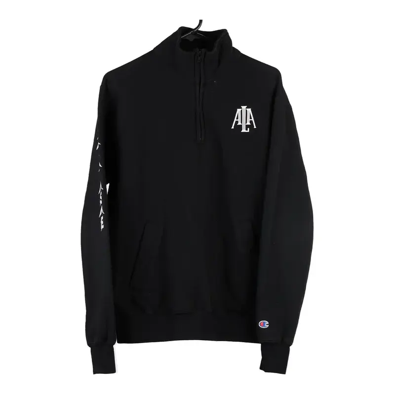 Champion 1/4 Zip - Medium Black Cotton Blend