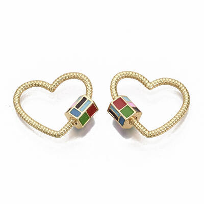 Brass Enamel Screw Carabiner Lock Charm