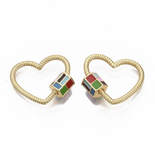 Brass Enamel Screw Carabiner Lock Charm
