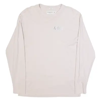 ABERCROMBIE & FITCH Relaxed Womens T-Shirt Pink Long Sleeve M