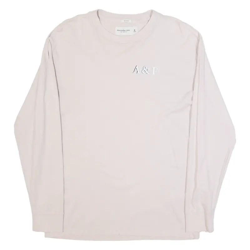 ABERCROMBIE & FITCH Relaxed Womens T-Shirt Pink Long Sleeve M