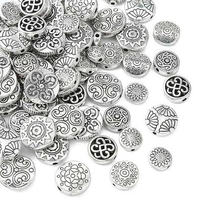 100Pcs 10 Styles Tibetan Style Alloy Beads
