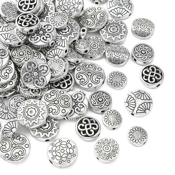 100Pcs 10 Styles Tibetan Style Alloy Beads