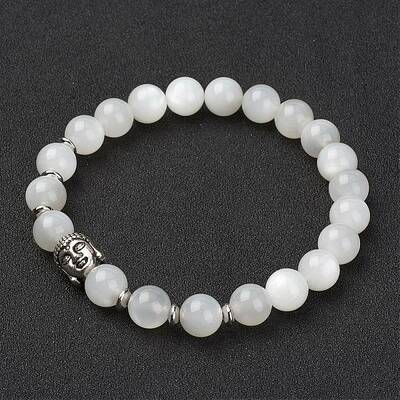 Natural White Moonstone Stretch Bracelets