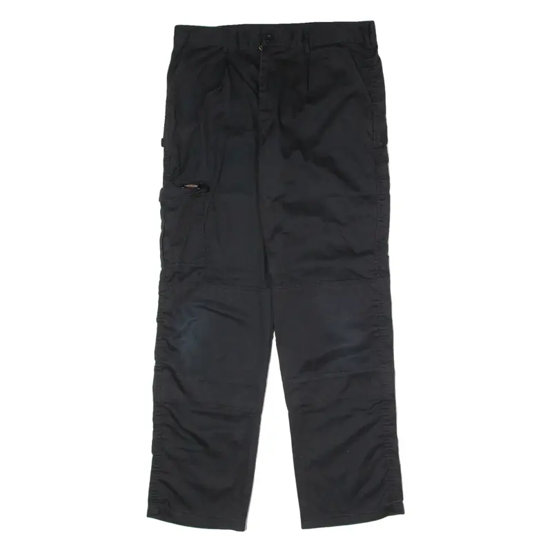 DICKIES Cargo Workwear Mens Twill Trousers Black Regular Straight W36 L33