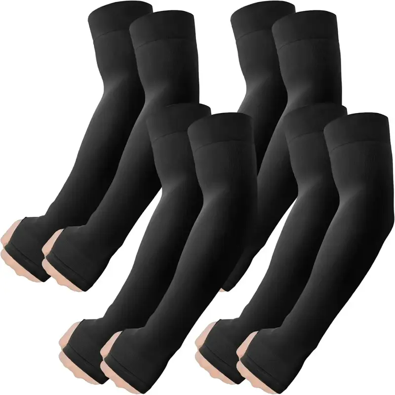 Arm Sleeves with Thumb Hole, UV Sun Protection Cooling Compression Cover Sports for Men/Women