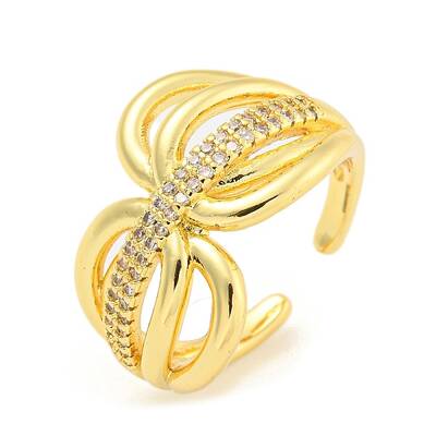 Clear Cubic Zirconia Open Cuff Ring